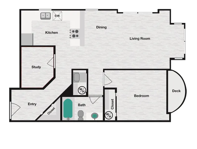 1x1C Floor Plan