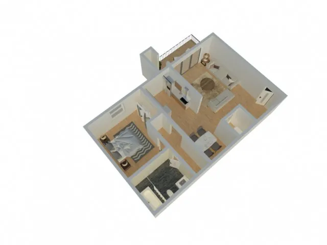 The Phoenix Reno 1x1 B one bedroom one bathroom 680 sq ft floor plan in Reno NV