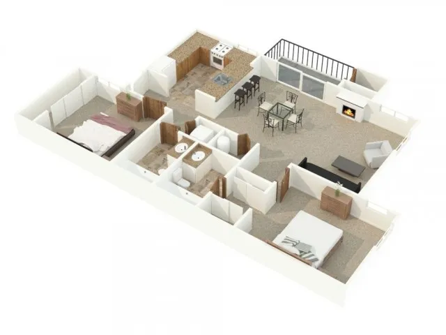 Alderwood Heights 2 bedroom apartment floor plan