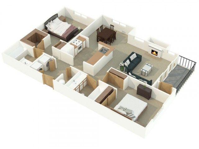 2 bedroom apartment floor plan