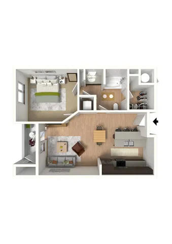 1 bedroom floor plan