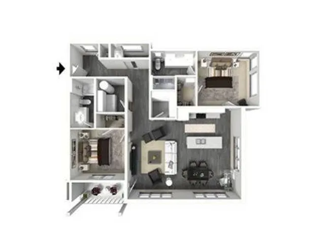 2 bedroom floor plan