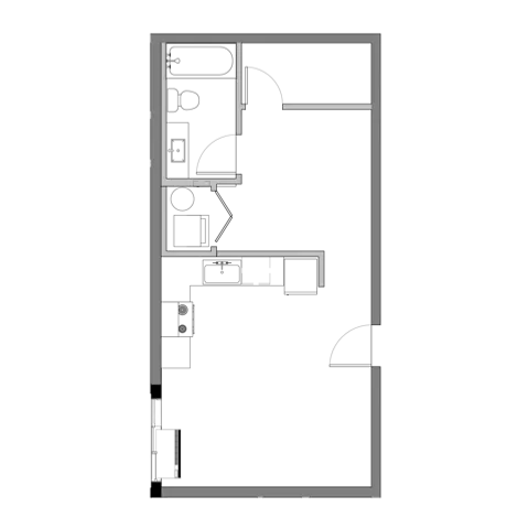 Studio Plan F Floor Plan at The Edison in Reno, NV