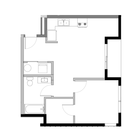 1x1 E Floorplan