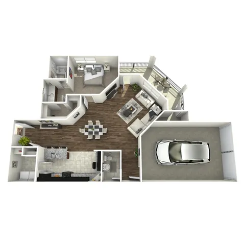Austin 1-bedroom apartment floor plan at Corbin Crossing luxury apartments in Overland Park KS
