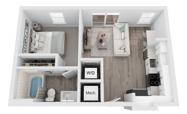 S3 studio apartment floor plan at Niche luxury apartments in Tampa, FL