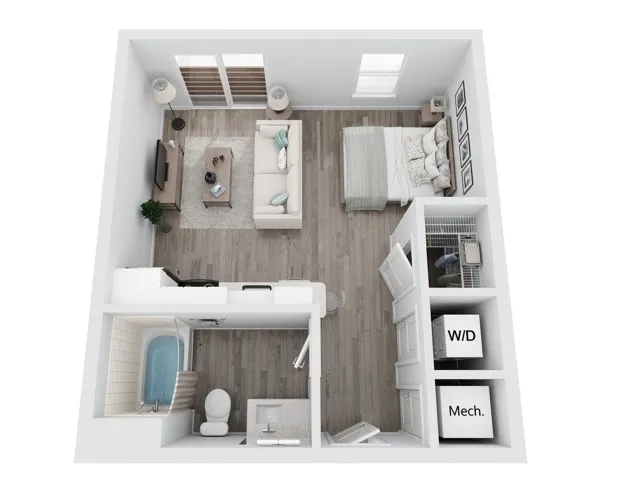 S2 studio apartment floor plan at Niche luxury apartments in Tampa, FL