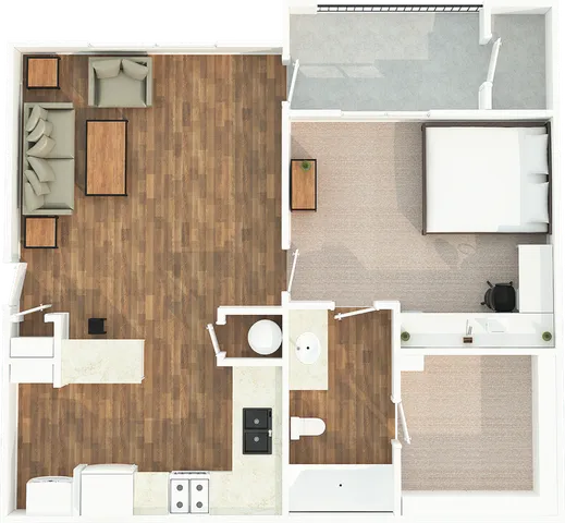 The Zone - One-Bedroom Floorplan