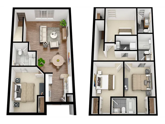 The Quad Standard 4BR 4BA floorplan