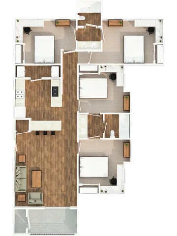 4 Bedroom 2 Bath C1