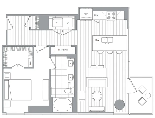 N / 1 Bedroom / 1 Bath