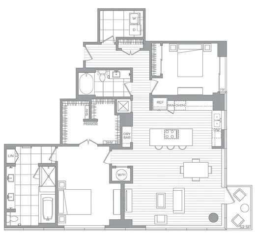 U / 2 Bedroom / 2 Bath