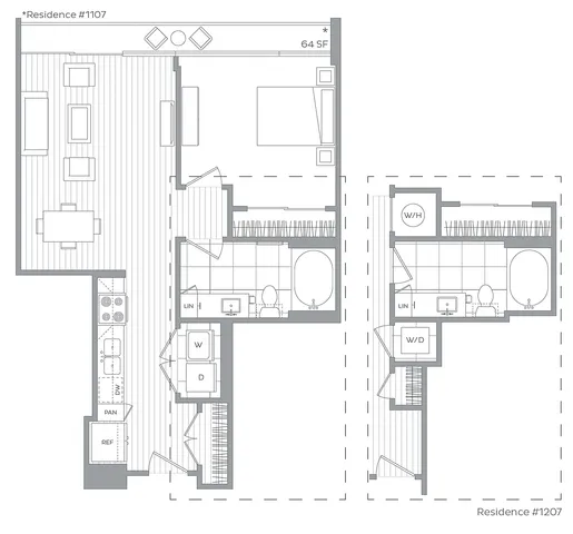 G / 1 Bedroom / 1 Bath
