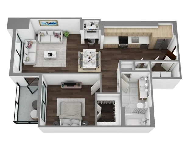 Floor Plan E - 3D