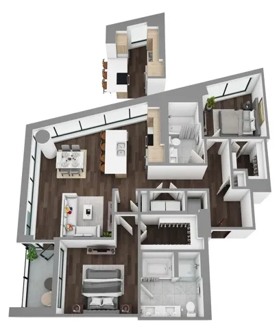 Floor Plan O - 3D