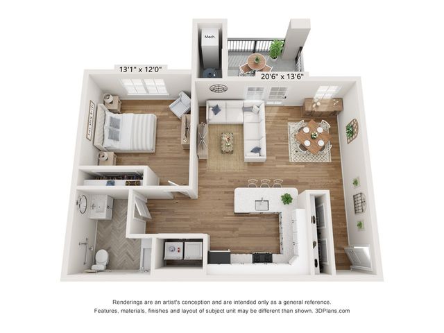 1 bedroom modified