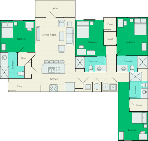 4 bed 4 bath deluxe