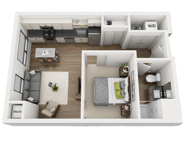 ST1BC | Studio | 531 sf