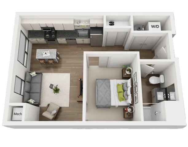 ST1A | Studio | 531 sf