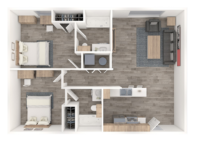 Sparq on Rio Salado 2x2 Floor Plan Image