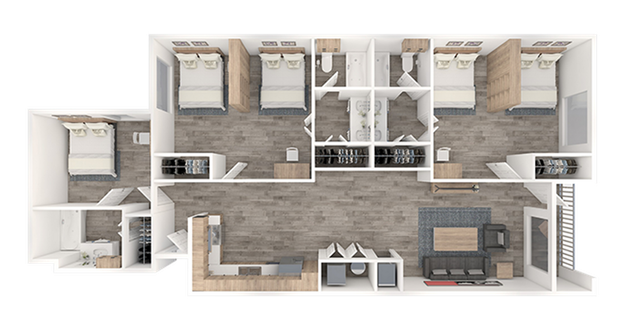 Sparq on Rio Nueces 3x3 Floor Plan Image