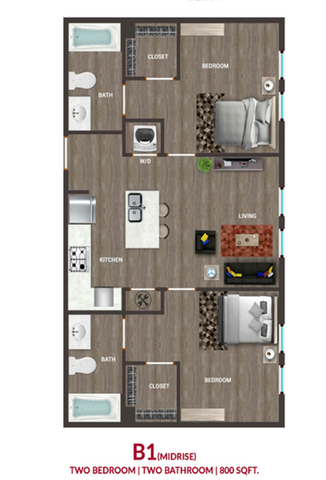Pointe at Pinhook, The - B1 Floorplan