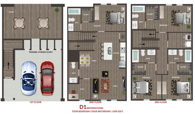 Pointe at Pinhook, The - D1 Floorplan