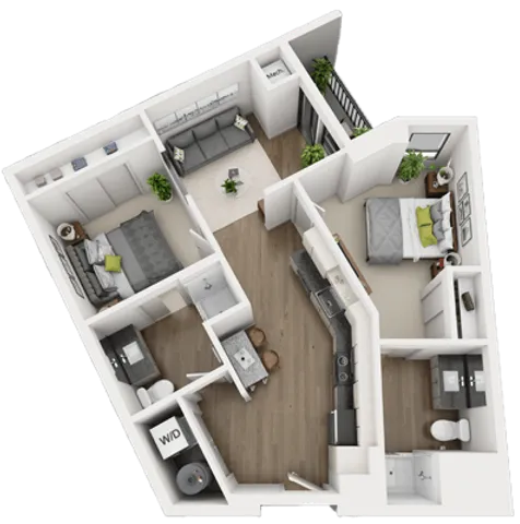 2 Bed 2 Bath - B8BC