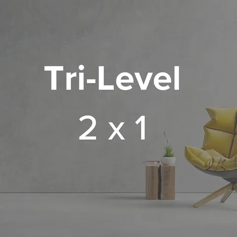 Tri-Level Floorplan: 2 Bedrooms/1 Bathroom