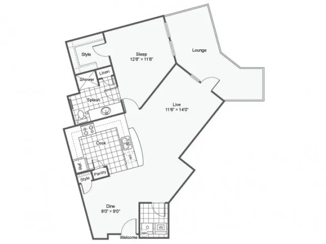 Floor Plan 12 | Apartments Downtown Dallas TX | Arrive West End