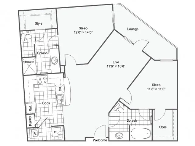 Floor Plan 15 | Dallas TX Luxury Apartments | Arrive West End