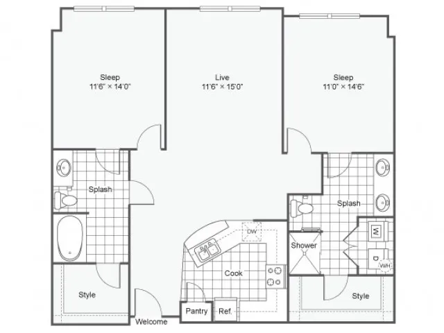 Floor Plan 21 | Luxury Downtown Dallas Apartments | Arrive West End
