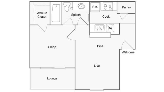 Floor Plan Layout | ReNew Garfield Apartment Homes for Rent in Midland TX 79705