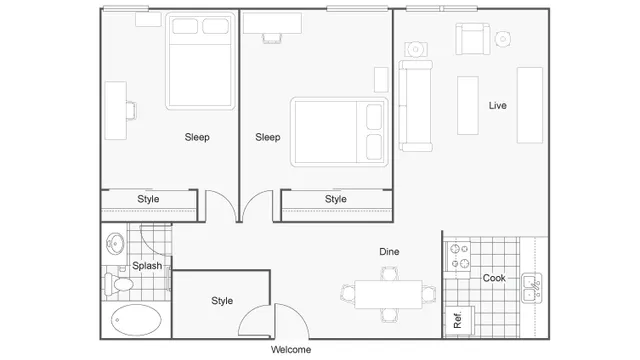 Floor Plan | The Social at Stadium Walk Apartment Homes for Rent in Ft Collins CO 80521