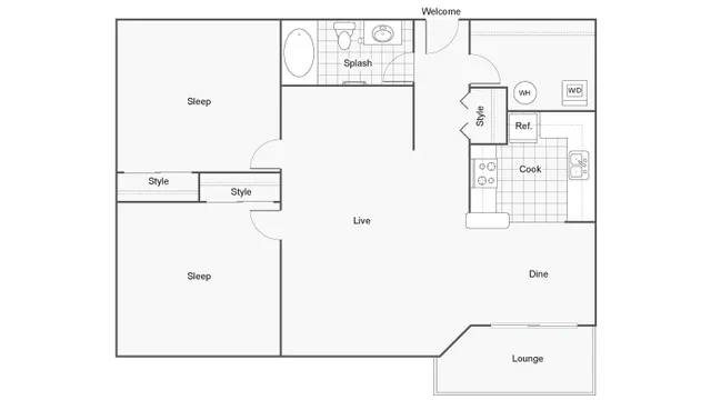 Floor Plan | The Social at Stadium Walk Apartment Homes for Rent in Ft Collins CO 80521