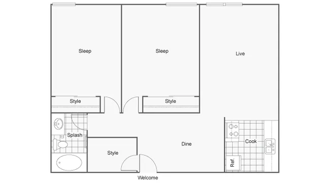 Floor Plan | The Social at Stadium Walk Apartment Homes for Rent in Ft Collins CO 80521