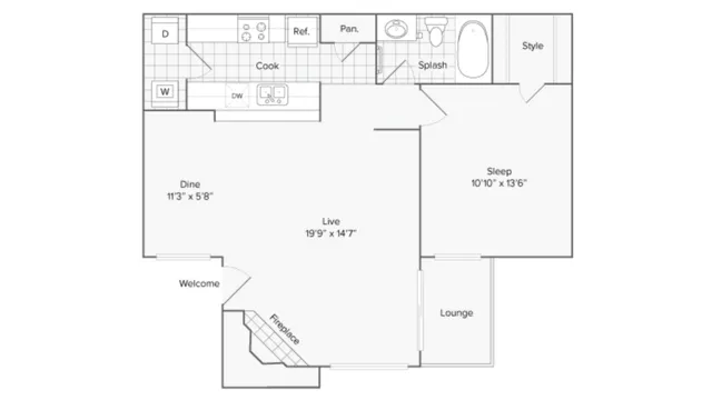 Floor Plan Layout | ReNew North Park Apartment Homes for Rent in Midland TX 79707
