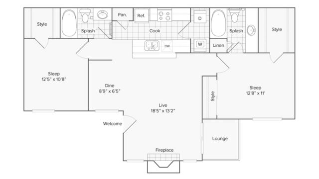 Floor Plan Layout | ReNew North Park Apartment Homes for Rent in Midland TX 79707