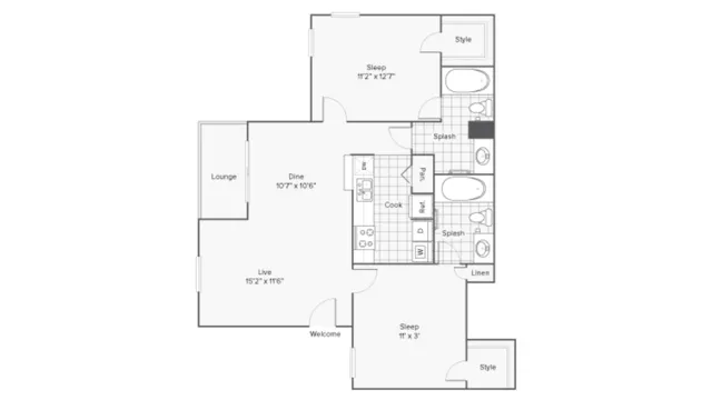 Floor Plan Image | ReNew Midland Apartment Homes for Rent in Midland TX 79703