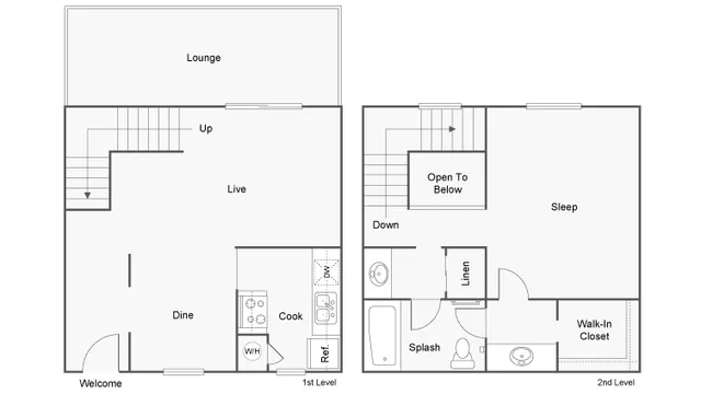 Floor Plan Layout | ReNew Highland Park Apartment Homes for Rent in Midland TX 79705