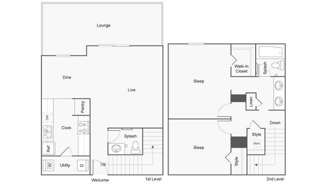 Floor Plan Layout | ReNew Highland Park Apartment Homes for Rent in Midland TX 79705