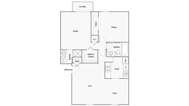 Floor Plan Layout | ReNew Highland Park Apartment Homes for Rent in Midland TX 79705