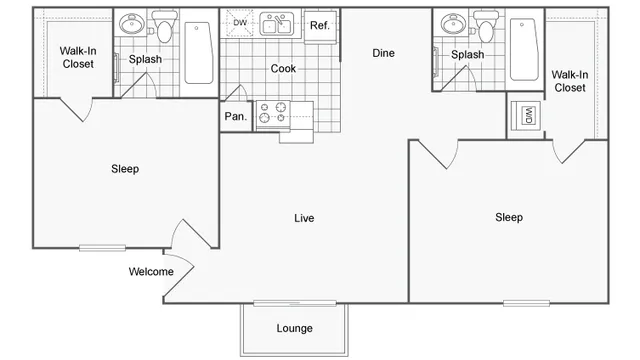 Floor Plan Layout | ReNew Garfield Apartment Homes for Rent in Midland TX 79705