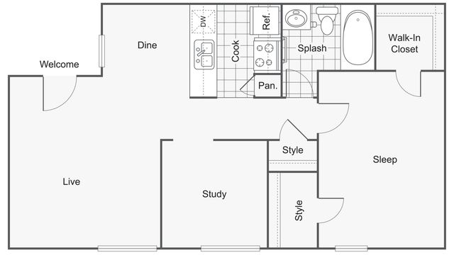 Floor Plan Images | ReNew Scotsdale Apartment Homes for Rent in Midland TX 79707