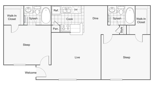 Floor Plan Images | ReNew Scotsdale Apartment Homes for Rent in Midland TX 79707