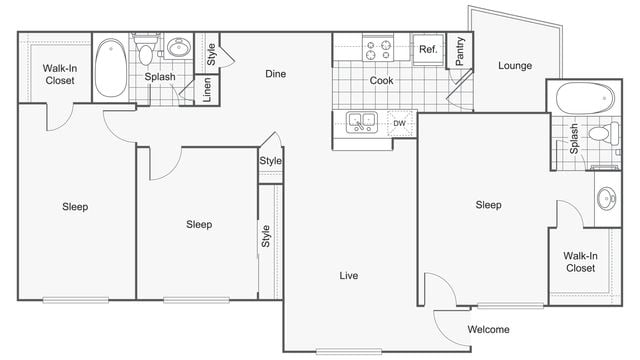 Floor Plan Images | ReNew Scotsdale Apartment Homes for Rent in Midland TX 79707