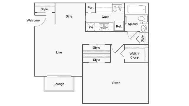 Floor Plan Images | ReNew Hyde Park Apartment Homes for Rent in Midland TX 79707