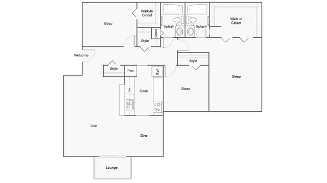 Floor Plan Images | ReNew Hyde Park Apartment Homes for Rent in Midland TX 79707