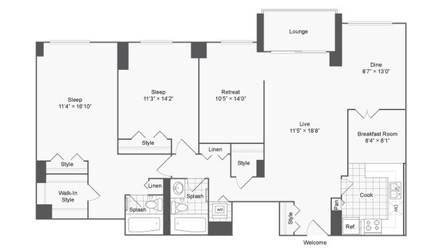 Floor Plan | Arrive 2801 Apartment Homes for Rent in Alexandria VA 22302