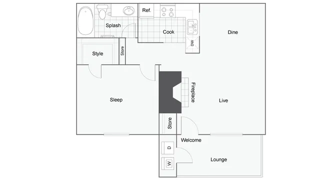 Floor Plan Layout | ReNew Fairmont Park Apartment Homes for Rent in Midland TX 79707